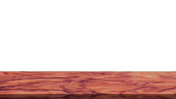 PSD mesa de madeira para exibição ou montagem de produtos com fundo branco em branco