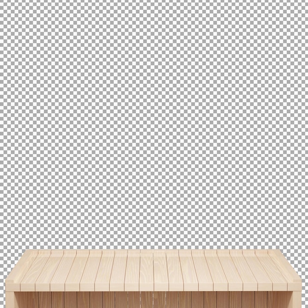 Mesa de madeira realista vista frontal 3d renderização isolada