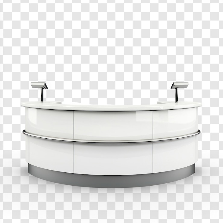 PSD mesa de recepção moderna com uma aparência profissional limpa isolada em fundo transparente
