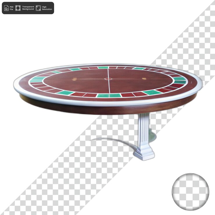 PSD mesa de roleta com fundo transparente