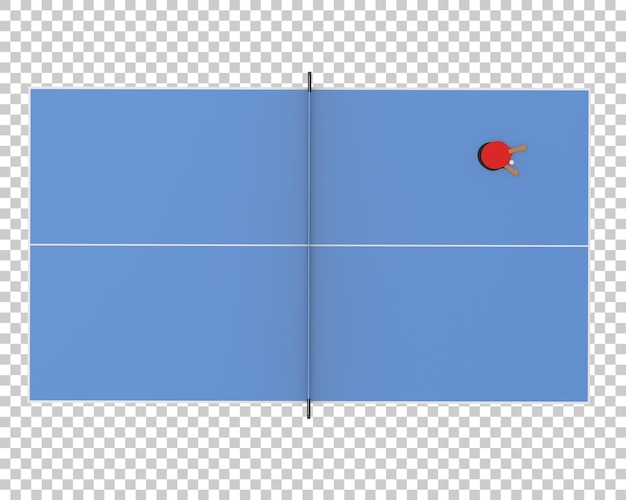 Mesa de tênis na ilustração de renderização 3d de fundo transparente