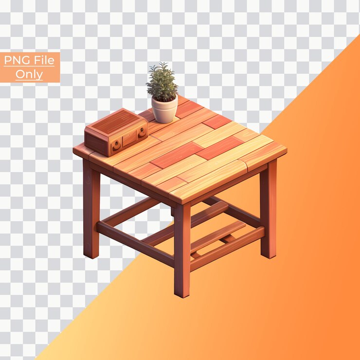 PSD mesa isométrica simple iluminación suave solo png premium psd
