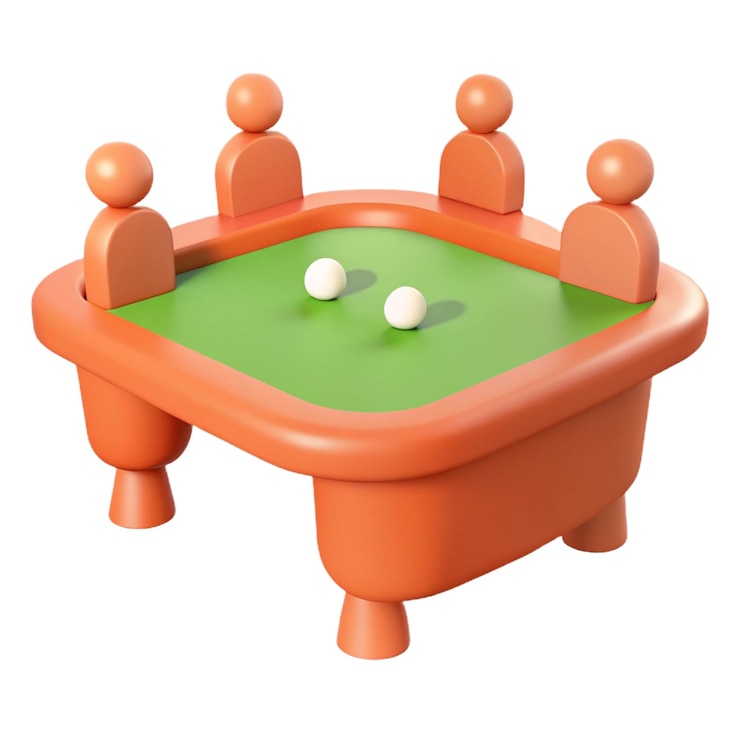 PSD una mesa de juego con una mesa verde y un huevo blanco en ella