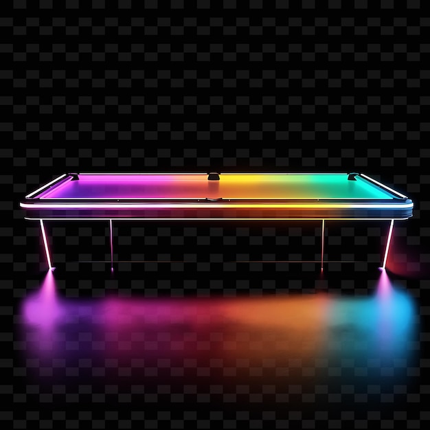 PSD una mesa con una luz de color arco iris en ella