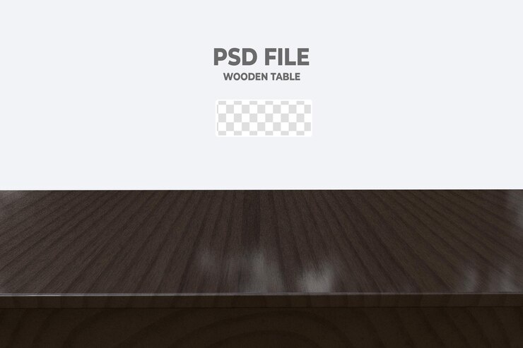 Mesa de madera 3d aislada en transparente