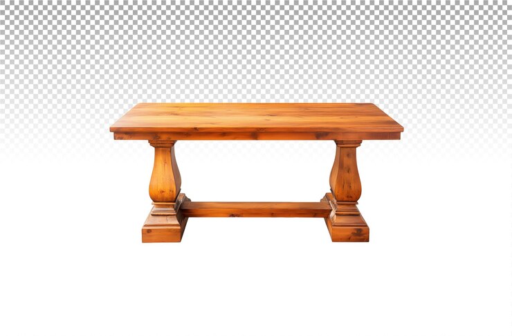 PSD mesa de madera con una base de pedestal