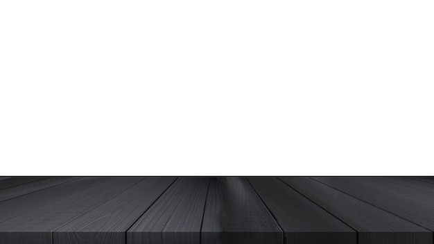 PSD mesa de madera para exhibir o montar productos con fondo blanco en blanco