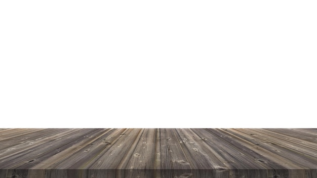 Mesa de madera para exhibir o montar productos con fondo blanco en blanco