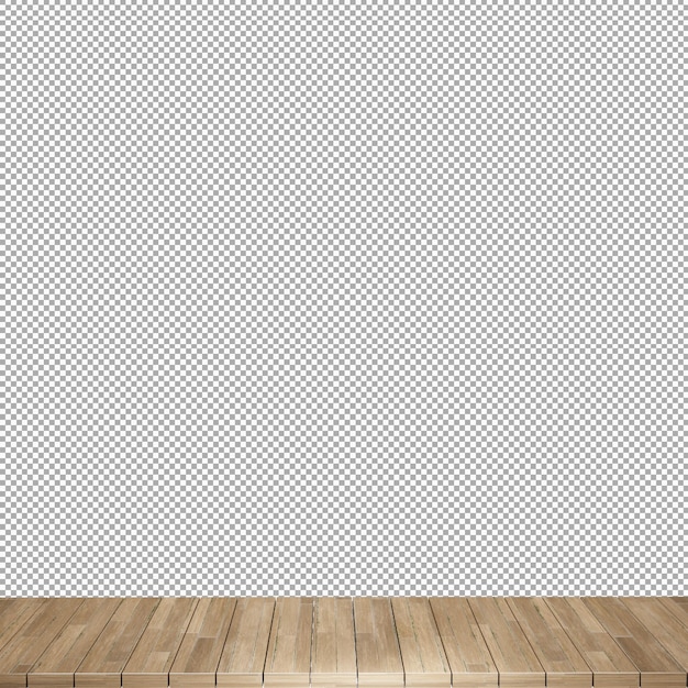 Mesa de madera mesa de madera superior vista frontal 3d render aislado