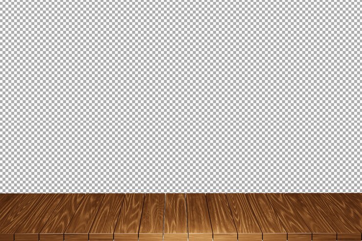 PSD mesa de madera mesa de madera superior vista frontal 3d render aislado