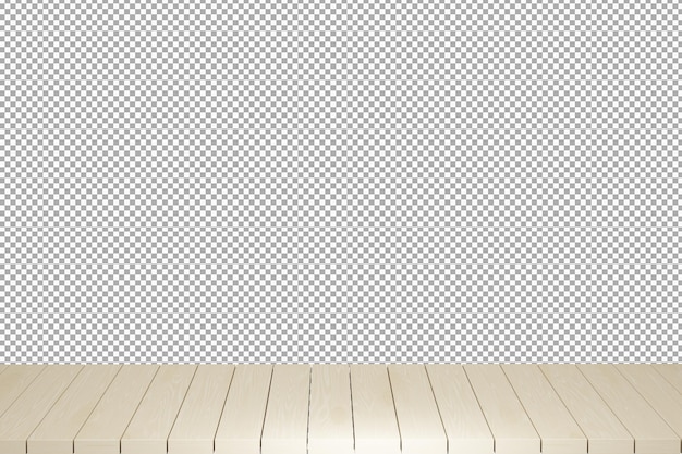 Mesa de madera mesa de madera superior vista frontal 3d render aislado
