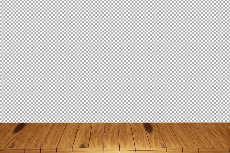 PSD mesa de madera mesa de madera superior vista frontal 3d render aislado