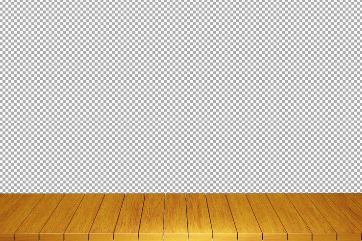 PSD mesa de madera mesa de madera superior vista frontal 3d render aislado