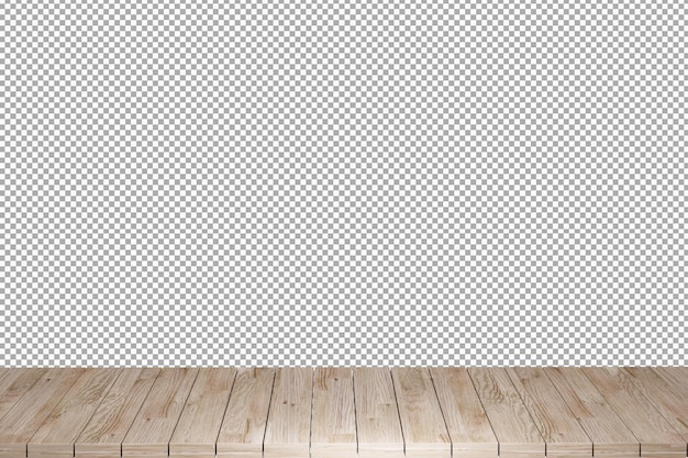 Mesa de madera mesa de madera superior vista frontal 3d render aislado