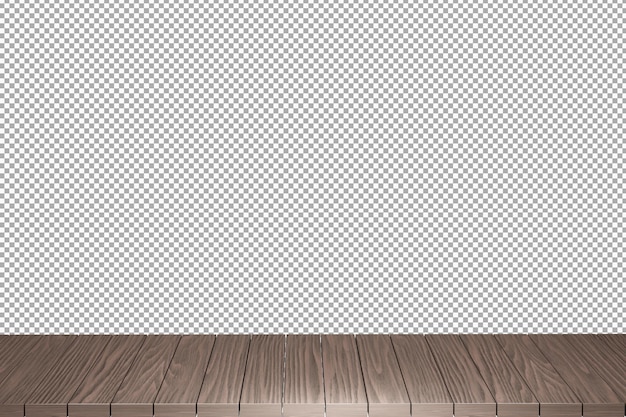 Mesa de madera mesa de madera superior vista frontal 3d render aislado