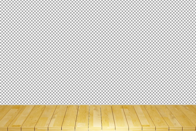 Mesa de madera mesa de madera superior vista frontal 3d render aislado
