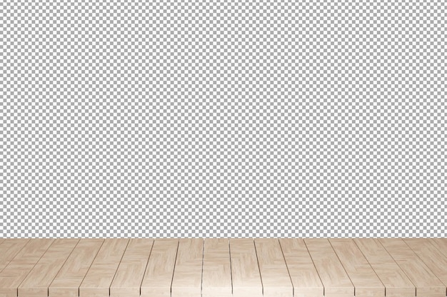 Mesa de madera mesa de madera superior vista frontal 3d render aislado