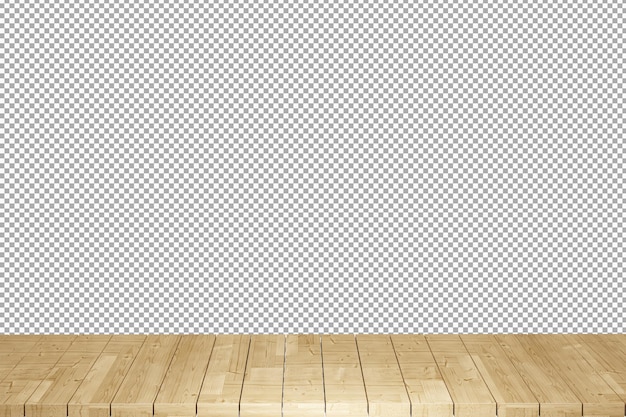 Mesa de madera mesa de madera superior vista frontal 3d render aislado