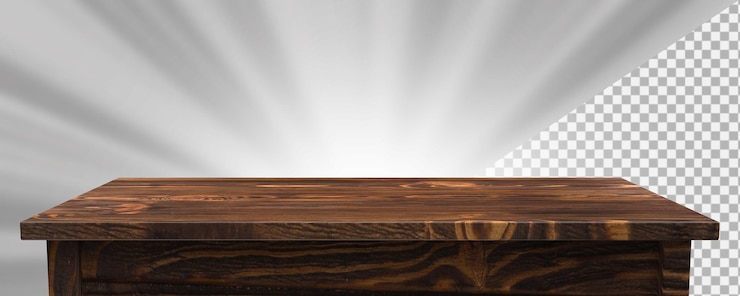 PSD mesa de madera modelo 3d