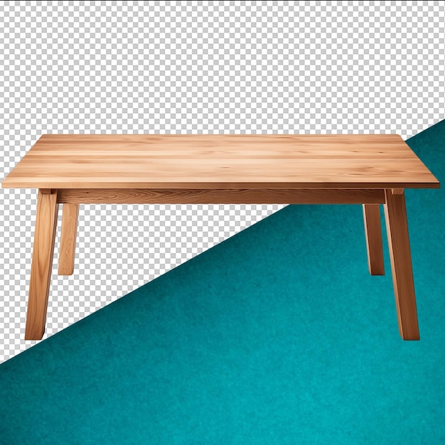 Mesa de madera PSD sobre un fondo transparente