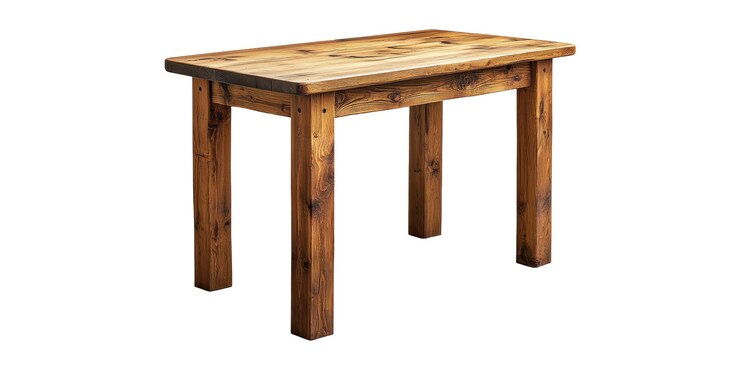 PSD mesa de madera rústica aislada sobre un fondo transparente