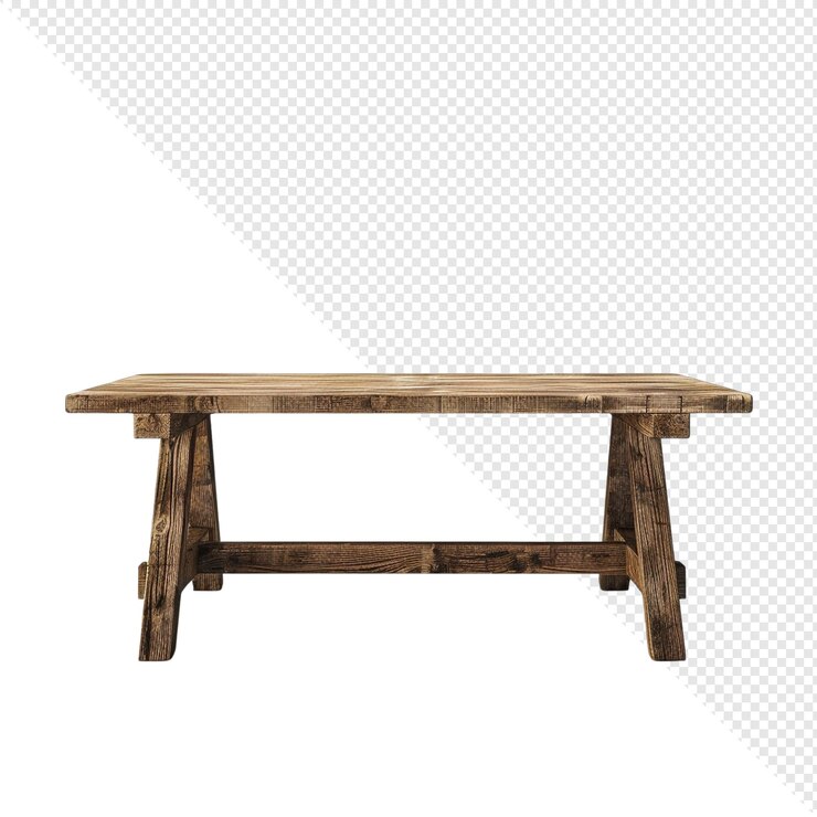 PSD mesa de madera rústica