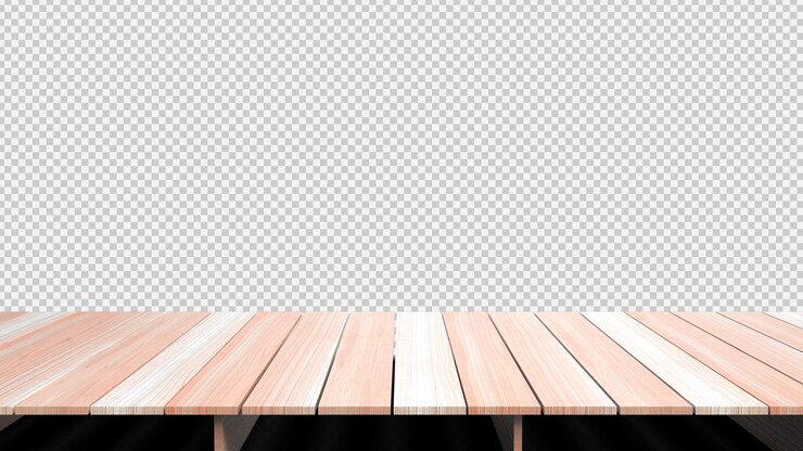 PSD mesa de madera vacía superficie de madera aislada