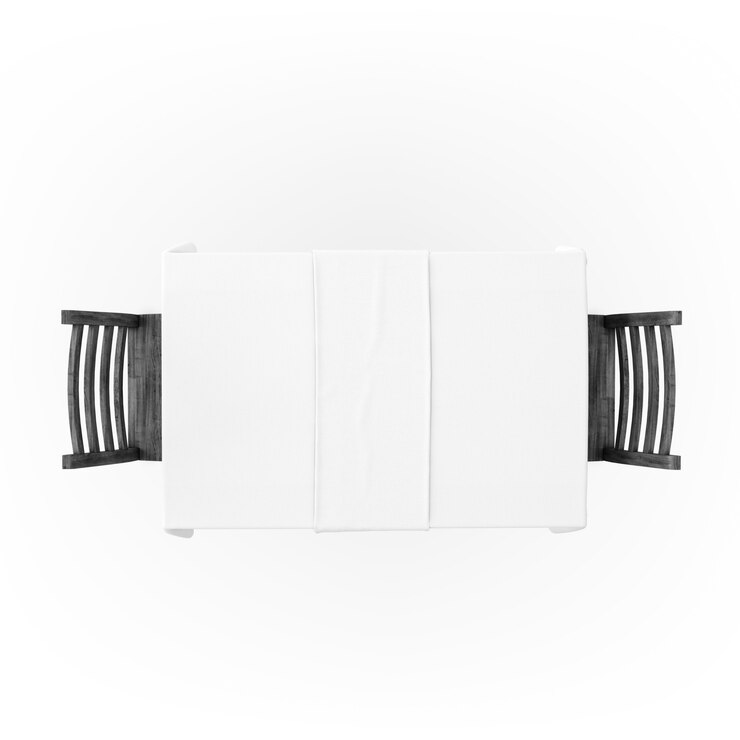 PSD mesa con mantel y sillas