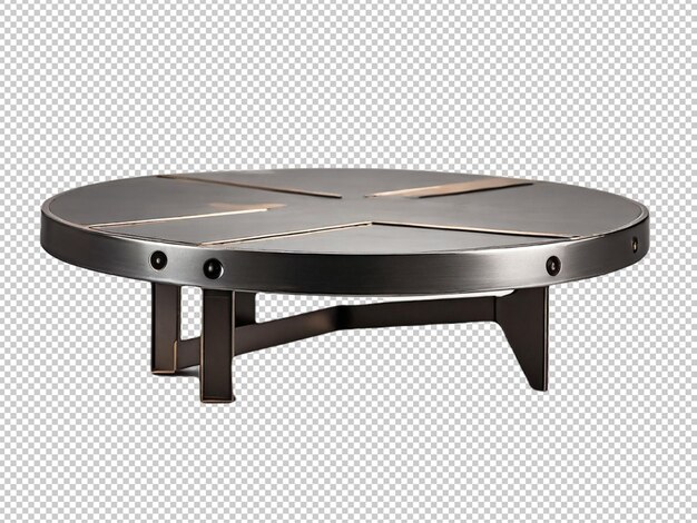PSD mesa de metal sobre un fondo transparente