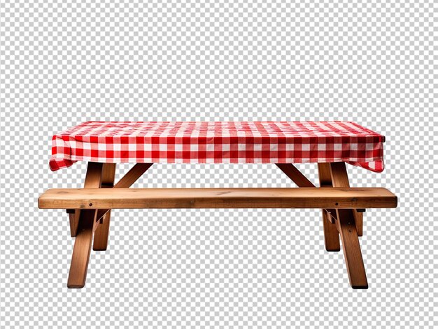 Mesa de picnic aislada sobre un fondo transparente