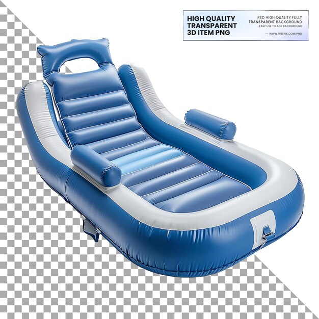 Una mesa de picnic flotante al aire libre inflable para viajes portátiles sobre un fondo transparente