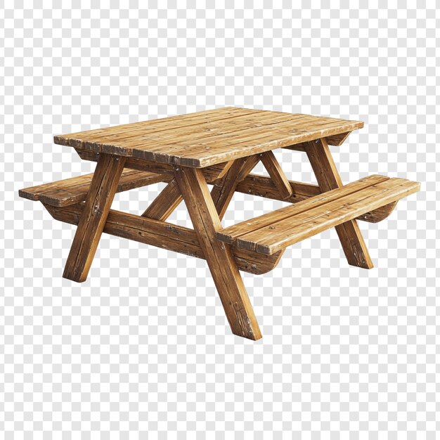 Mesa de picnic de madera rústica