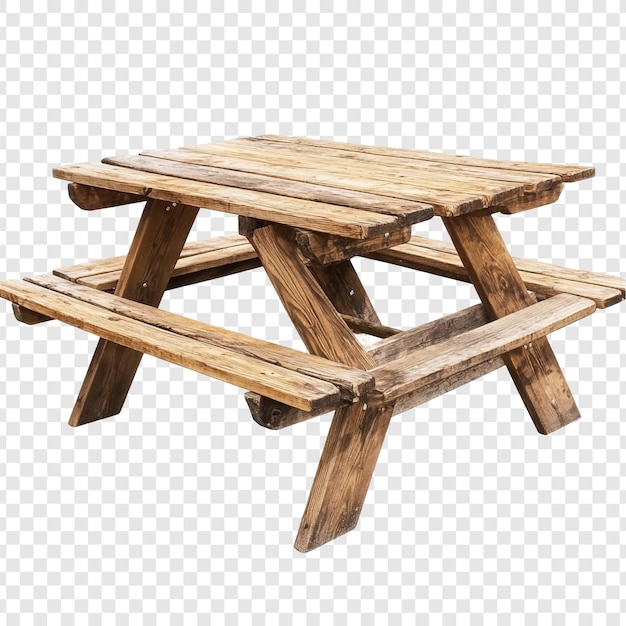Mesa de picnic de madera rústica