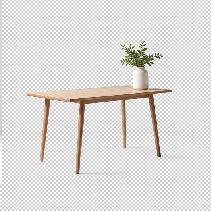 PSD una mesa con una planta en ella y una olla de planta en ella