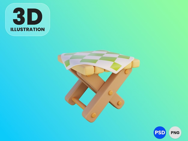 Mesa de playa ilustración 3d