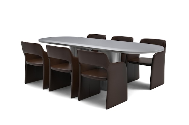 mesa y sillas aisladas sobre fondo blanco Juego de mesa de comedor aislado sobre fondo blanco