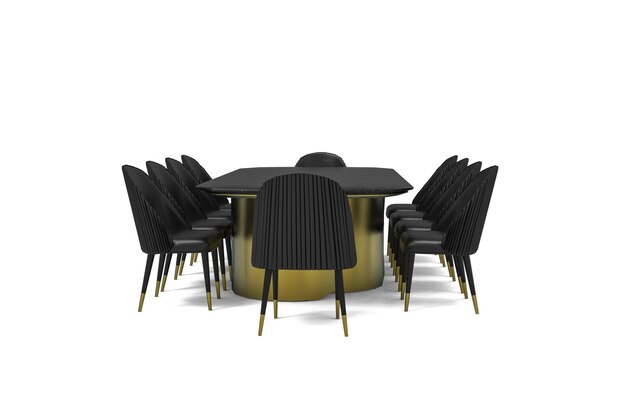 mesa y sillas aisladas sobre fondo blanco Juego de mesa Dning aislado sobre fondo blanco