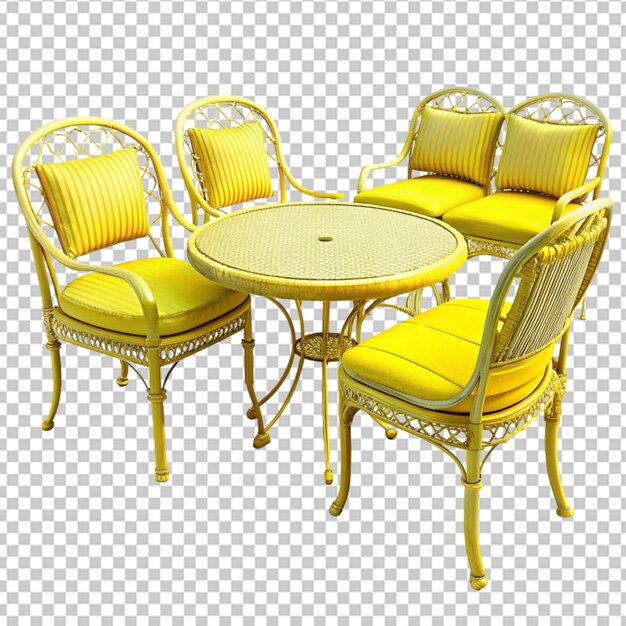 PSD mesa y sillas amarillas