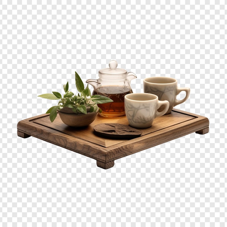 PSD mesa de té aislada sobre un fondo transparente
