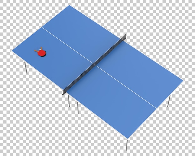 Mesa de tenis en la ilustración de renderizado 3d de fondo transparente