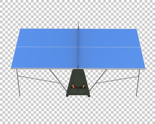 Mesa de tenis en la ilustración de renderizado 3d de fondo transparente