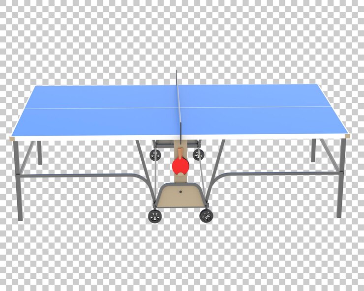 PSD mesa de tenis en la ilustración de renderizado 3d de fondo transparente