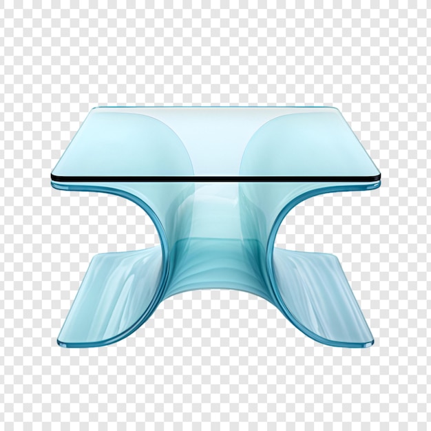 Mesa de vidrio aislada sobre un fondo transparente