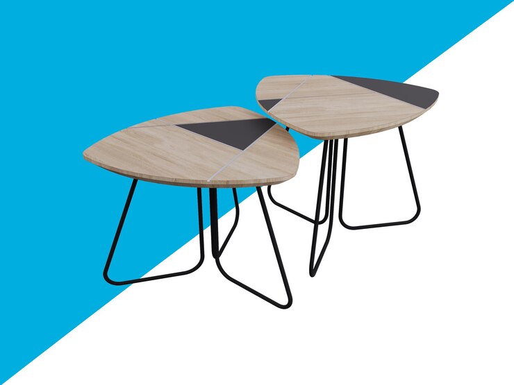 PSD mesas de café modernas de anidación triangular de png