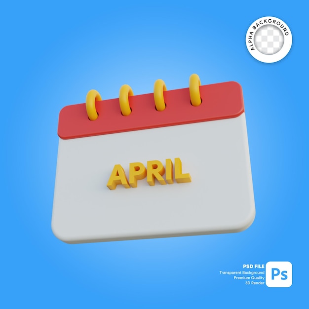 mese di calendario 3d aprile