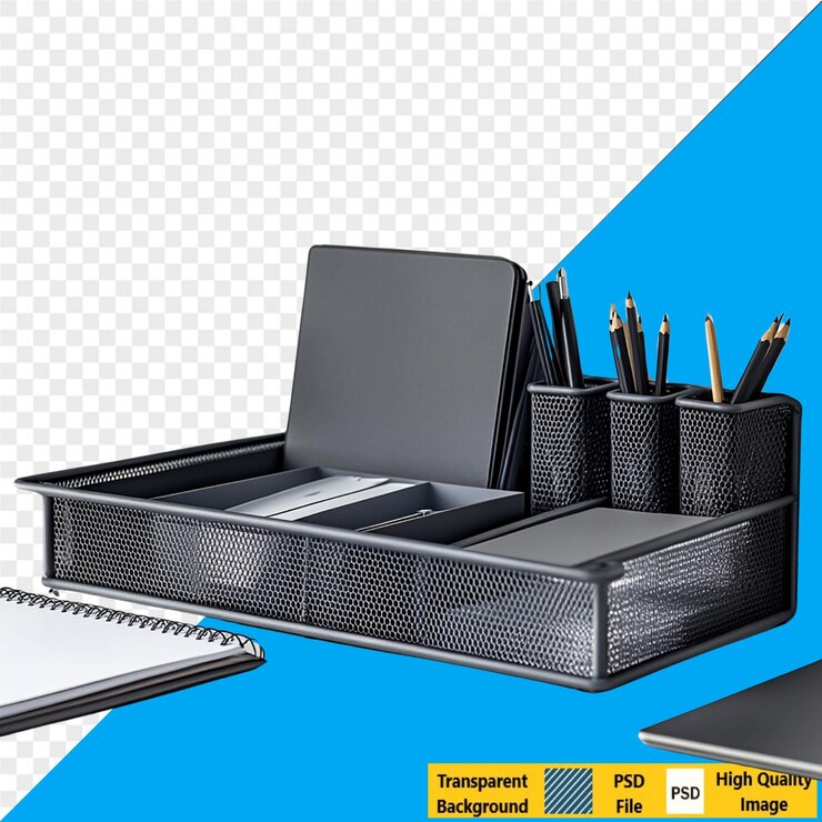 PSD mesh desk organizer con forniture per ufficio