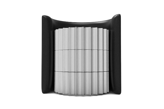 Mesita de noche metálica Luxurymodern aislada sobre fondo blanco Colección de muebles