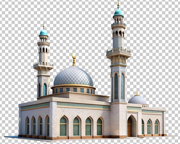 PSD mesquita e minarete em fundo transparente