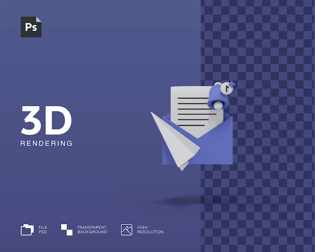 PSD message d'illustration 3d