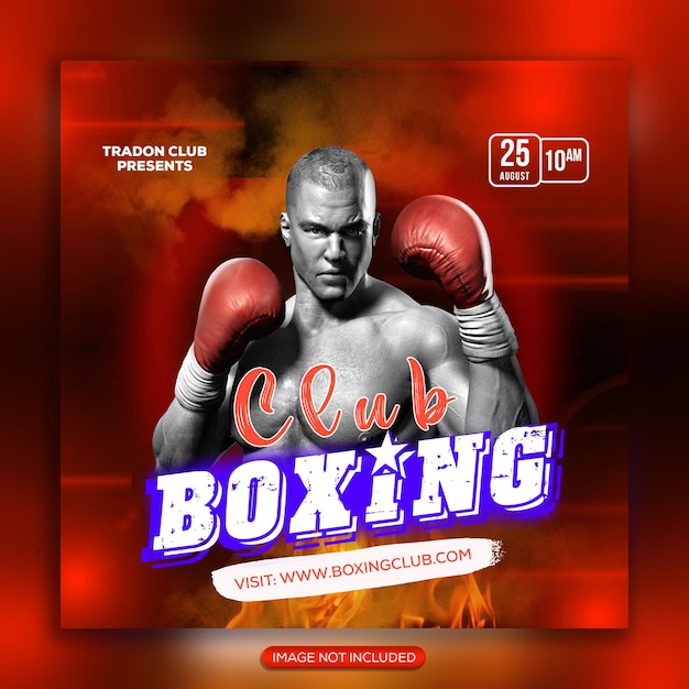 Message sur les réseaux sociaux du championnat du club de boxe